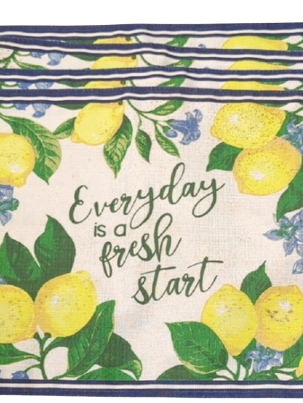Lemon Print Placemats. 4.  Freshly  Washed. Slight Imperfections-see Pics
